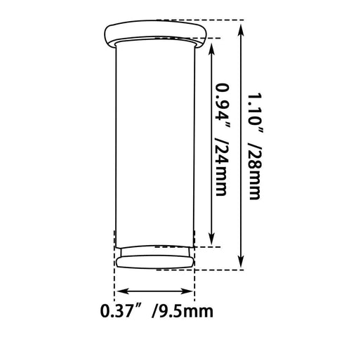Diagram of stainless steel clevis pin from Footpeg Mounting Pins Kit With Clevis Pin, Spring Washer And Retaining Ring For Harley
