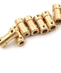 Heavy Duty Brass Flexible Shaft Coupler For Motor Transmission Connector And Rock Solid Drive Shaft Connections With 5mm Bore And M3 Mounting Bolts, brass couplers.