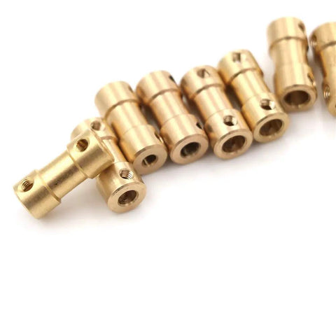 Heavy Duty Brass Flexible Shaft Coupler For Motor Transmission Connector And Rock Solid Drive Shaft Connections With 5mm Bore And M3 Mounting Bolts, brass couplers.