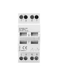 Heavy Lift Dual Power Circuit Breaker AC Isolator Switch With Snappy Electromagnetic Trip and Dependable Overload Protection for Stress Free Residential and Commercial Hookups, 63A design, front view.