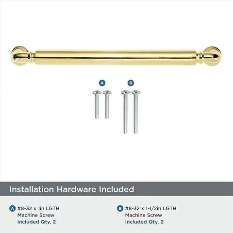 Built Like A Tank 10 Pack Polished Brass Cabinet Pulls 5 Inch Centers Heavy Duty Zinc Alloy Drawer Handles with screws included