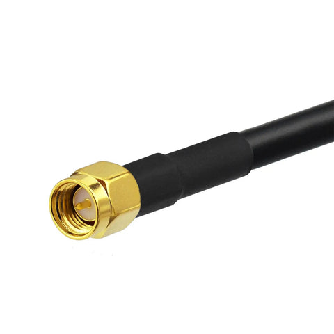 Connector of Amp Up Your Signal Fast With This Beefy 4G LTE Cellular Antenna, featuring gold-plated end for strong reception.