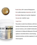 High Temperature Synthetic Grease 380C For Extreme Gear Lubrication, 18L Heavy-Duty Grease container labeled Meilian, showing viscosity data and usage.
