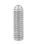 Top Shelf M4x12 Hex Spring Ball Plunger Screws Premium Stainless Steel Bead Fasteners profile view showing threaded design.