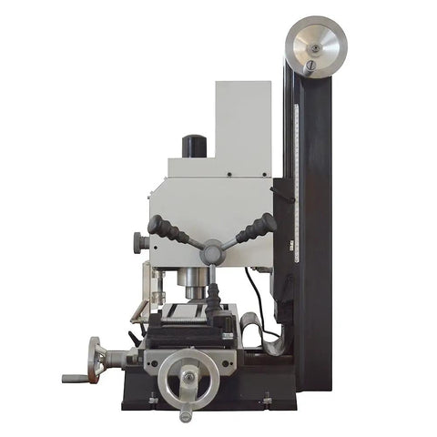 Badass Compact Desktop Milling Machine With Brushless Motor And Smooth Variable Speed, MT3 Spindle Taper Benchtop Drill Press side view.