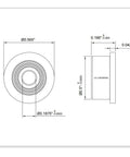 FR3ZZ flange ball bearing; front and side views, Lily Bearing, chrome steel, 3/16 x 1/2 x 0.2 in, double shielded