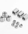 Heavy Duty 302 Stainless Steel Threaded Inserts Set Built Tough Includes Thread Adapters, displayed on a white background.