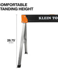 Tough As Nails Folding Sawhorses Heavy Metal Work Platform Non Skid Top holds 28.75 inches height for comfortable use.