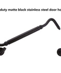6 Inch Barn Door Lock And Sliding Gate Latch Set in stainless steel, heavy duty privacy eye hook latch, rust resistant black finish