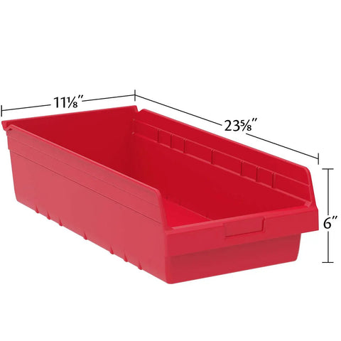 Clear Plastic Nesting Storage Bins Case Of 6 Durable Industrial Grade Pantry Organizer For Home Garage Not Stackable Easy Access 24 By 11 By 6 Inches.