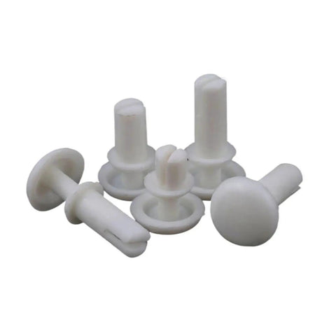 120 Pack R Type Expansion Rivet Nuts Heavy Duty Nylon Threaded Inserts shown in white, designed for easy installation in thin panels.