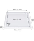 Crush Proof 12X12 Inch Abs Plastic Drywall Access Panel for Concealing Plumbing Hvac and Electrical Wiring with dimensions and details shown.