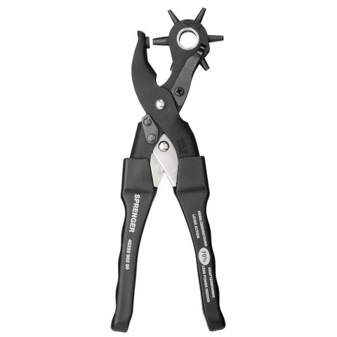 Leather Hole Punch Kit With Easy Squeeze Lever Rotating Punch Wheel German Made Pro Grade Handheld Leather Tool For Precise Holes
