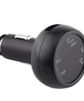 Car voltmeter and thermometer with 3-in-1 display, cigarette lighter plug, black