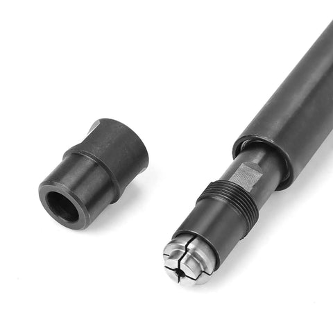Heavy Duty Air Angle Die Grinder Featuring Ultra Light 15 Cm Handle showing tool chuck and collet for enhanced performance.