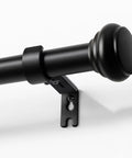 Heavy Duty Black Curtain Rod Adjustable From 32 To 88 Inches 1 Inch Diameter Decorative Drapery Rod With Resin Finials