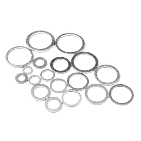 Heavy Duty Aluminum Flat Washer Kit For Automotive Oil Drain Plugs M6 M8 M10 M12 M14 M16 M18 M20 320 Piece Set Gasket And Washer Pack For Auto Repair And Maintenance aluminum flat washers