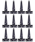 12 Pack 4 Inch Black Iron T Shape Door Hinges Heavy Duty Gate Hinges With Six Screw Holes Quick Dismantle And Easy To Install