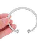 Close-up of a Stainless Steel C Clip from the Stainless Steel C Clip Set 5 Pack With Grooved Retaining Rings And Elastic Snap Rings.