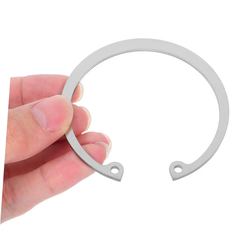 Close-up of a Stainless Steel C Clip from the Stainless Steel C Clip Set 5 Pack With Grooved Retaining Rings And Elastic Snap Rings.