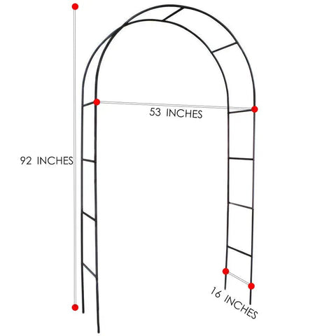 Steel Garden Arch For Climbing Plants Backyard Vibes Outdoor Decor 7 Feet 8 Inches High And 4 Feet 5 Inches Wide Weather Resistant
