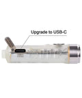 Rechargeable Keychain Flashlight With USB C Fast Charge, 420 Lumens EDC Light showing USB-C port upgrade