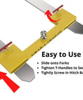 Forklift Trailer Hitch Attachment With Dual Pallet Fork Tow Adapter, USA Made, showing installation steps and details.