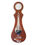 Front view of Wall Mounted Weather Station With Thermometer Hygrometer And Barometer In Cherry Finish For Home Or Office Decor