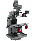 JTM949EVS Milling Machine With 3 Axis DP700 DRO Quill And X Y Axis Power Feeds, Pro Grade Heavy Duty Milling Machine on shop floor.