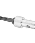 Heavy Duty Drill Bit Adapter For Electric Drills To Earth Augers, Round Shank Connector, 2 Slot 2 Pit Metal Tool, side view