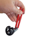 Hand holding a red-handled tool from Pro Grade Hydraulic Cylinder Seal Kit With Rod Seal Install Tool And U Cup Twistor Installation Tools Four Size Range For Seals From 20 To 165 Mm 0.7 To 6.5 Inches Six Piece Boxed Set.