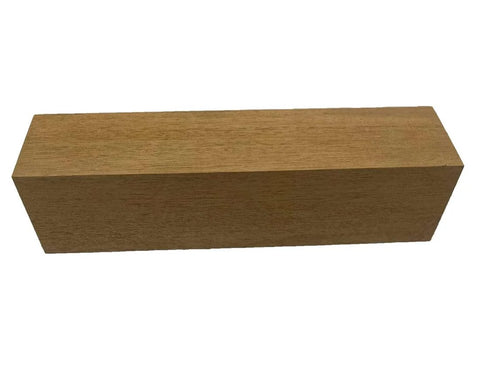 Mahogany pepper mill blank, 3x3x12 in, kiln-dried turning wood block (side view)