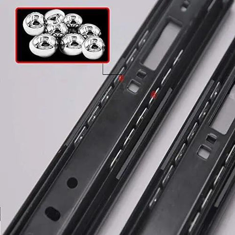 Butter Smooth Full Extension Drawer Slides One Pair Soft Close Ball Bearing Side Mount Runners With Effortless Push To Open Operation Heavy Duty Cabinet Hardware For Daily Grind showing ball bearings and track details.