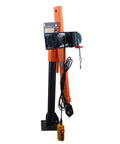 Folding Truck Jib Crane With 1100 Lb Capacity And 880 Lb Pulling Force, 110V Electric Hoist, 360 Degree Base Rotation, Portable Orange