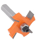 Top Notch 4 Wing Router Bit For Clean Slots In Pine And Particle Board High Carbon Steel Anti Backlash Design With 8mm Shank close-up view