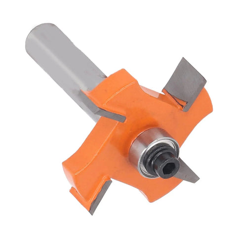 Top Notch 4 Wing Router Bit For Clean Slots In Pine And Particle Board High Carbon Steel Anti Backlash Design With 8mm Shank close-up view