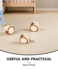 Swivel Caster Wheels With Brakes, Rubber Stem Casters For Furniture Replacement in light yellow on floor near nursery crib.