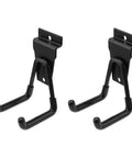 Badass Heavy Duty Black Metal Wall Hanger Hooks Slick Industrial Coat Towel Bag Organizer Rock Solid Garage Rack secured to wall.