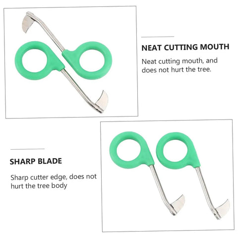 Pro Grade Grafting Ring Cutter Tool Set 2 Pack Fine Edged Trimmers for Gardening and Fruit Trees Quick Ring Stripping Neat Cuts and Minimal Bark Damage Ideal for Home Gardeners green metal ring cutters