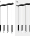 Cool Three Light Modern Pendant Light Fixture For Kitchen Island With Dimmable LED Black Minimalist Hanging Lights On and Off
