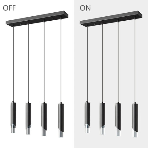 Cool Three Light Modern Pendant Light Fixture For Kitchen Island With Dimmable LED Black Minimalist Hanging Lights On and Off