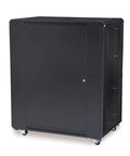 Heavy Duty 22U Server Cabinet With Sleek Tempered Glass And Rock Solid Metal Doors 36 Inch Deep Network Rack Enclosure rear view.