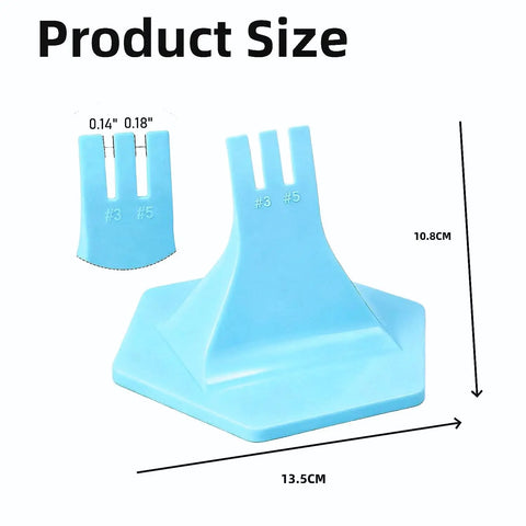 Zipper Jig Tool for Easy Zip Installation Handy Third Hand Slider Guide with size dimensions, blue plastic material