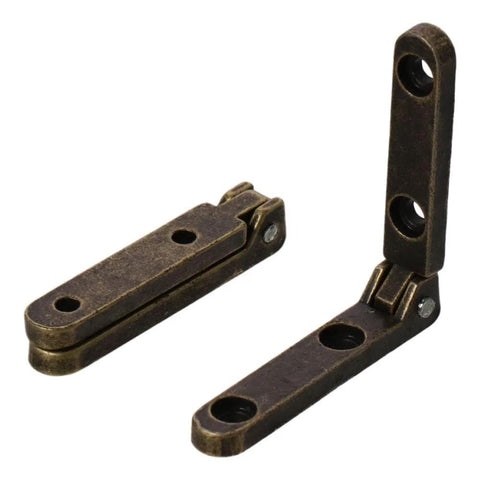 Miniature Cabinet Drawer Hinges 12 Pack 1.18 Inch 90 Degree Bronze Zinc Alloy Jewelry Box Chest Hinge Heavy Duty Durable Small Furniture Hardware