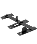 Darn Good Black Iron Thumb Latch For Garden Gates And Fences Seven Inch Tall with sturdy black iron design and flush mounting for secure closure.