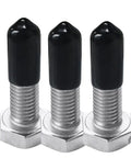 50 Count Black Rubber End Caps for Bolt Threads One Quarter Inch Six Point Five Millimeter Vinyl Flexible Screw Thread