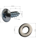 Detailed view of screw and washer from Two Pack Cabinet Door Restraint Kit With Door Stops Zinc Finish Includes Screws And Washers