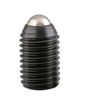 Heavy Duty Spring Ball Plungers And Hex Socket Set Screws, Grade 12.9 Alloy Steel Grub Fastener with shiny rounded tip.
