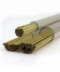 Close-up of brass EDM electrode tubes, 20-piece set with 3.0 mm bore, bundled with blue bands