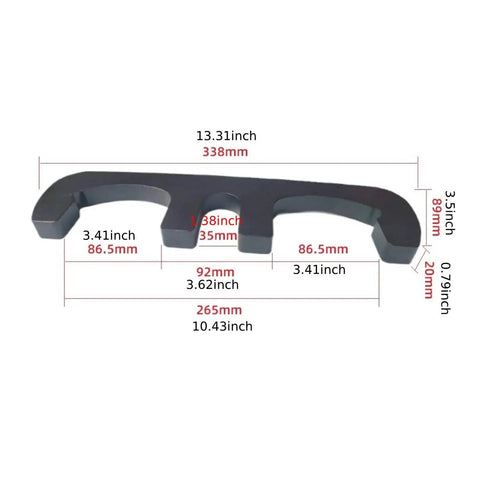 Heavy Duty Weight Lifting Adapter Plate For Gym Training Add On Steel Stack Attachment dimensions labeled 338x89 mm